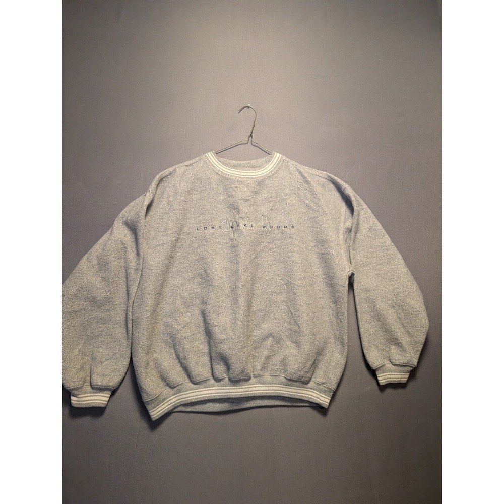 Vintage Gear for Sports Sweatshirt Womens Large Gray Lost Lake Woods Embroidered